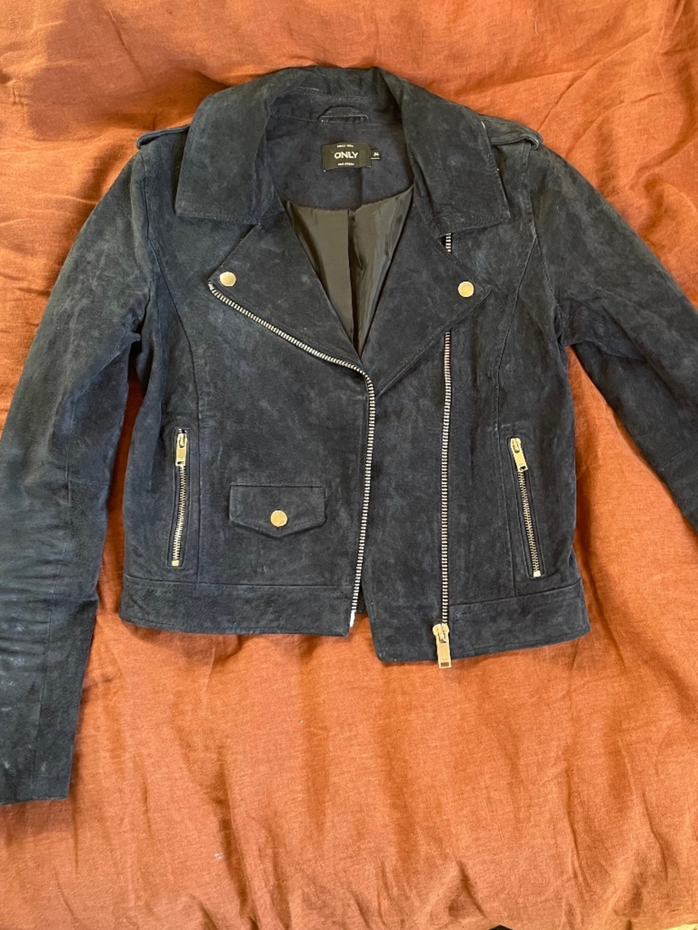 Blue Suede Leather Jacket